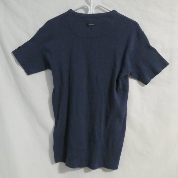 POINT ZERO | large | Light Blue Ribbed Short Sleeve T-Shirt / Tee | 100% Cotton - Picture 2 of 15